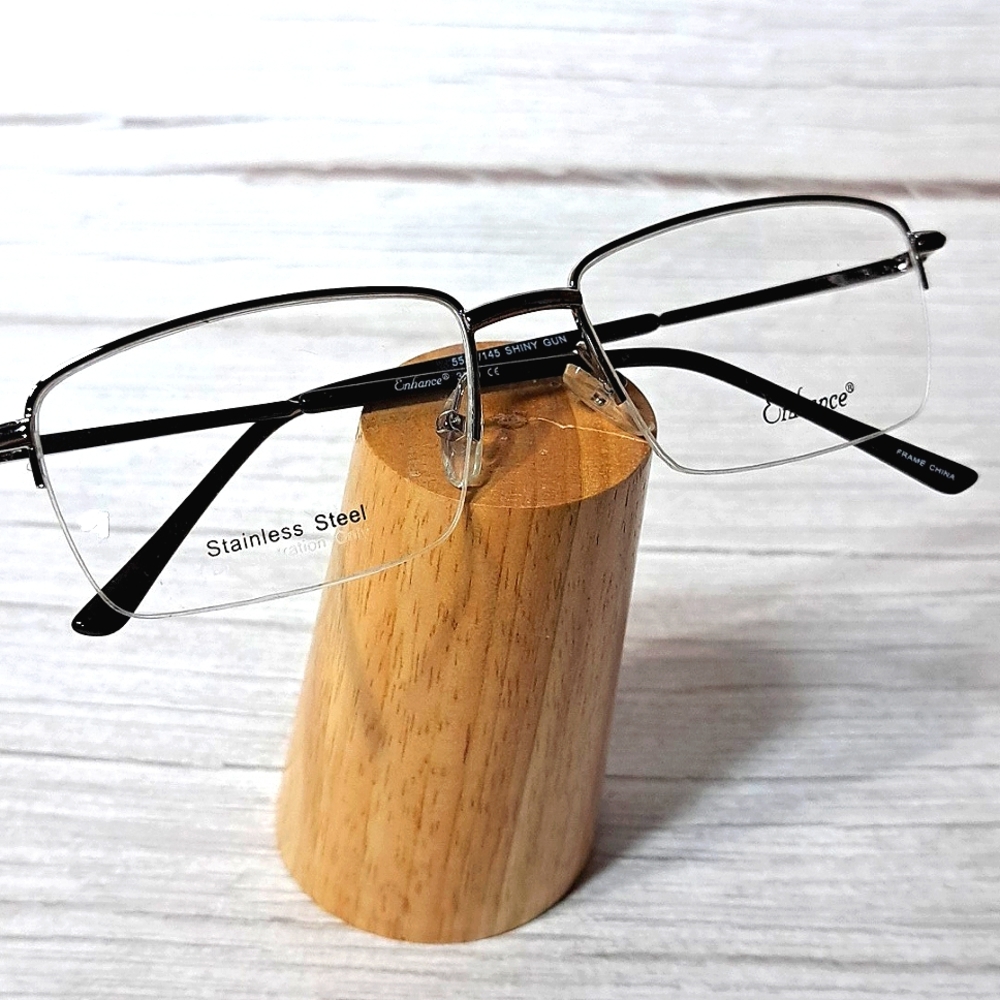 NEW STAINLESS STEEL Half Rim Rx'able Eyeglass Frame, Men glasses metal 55-17-145